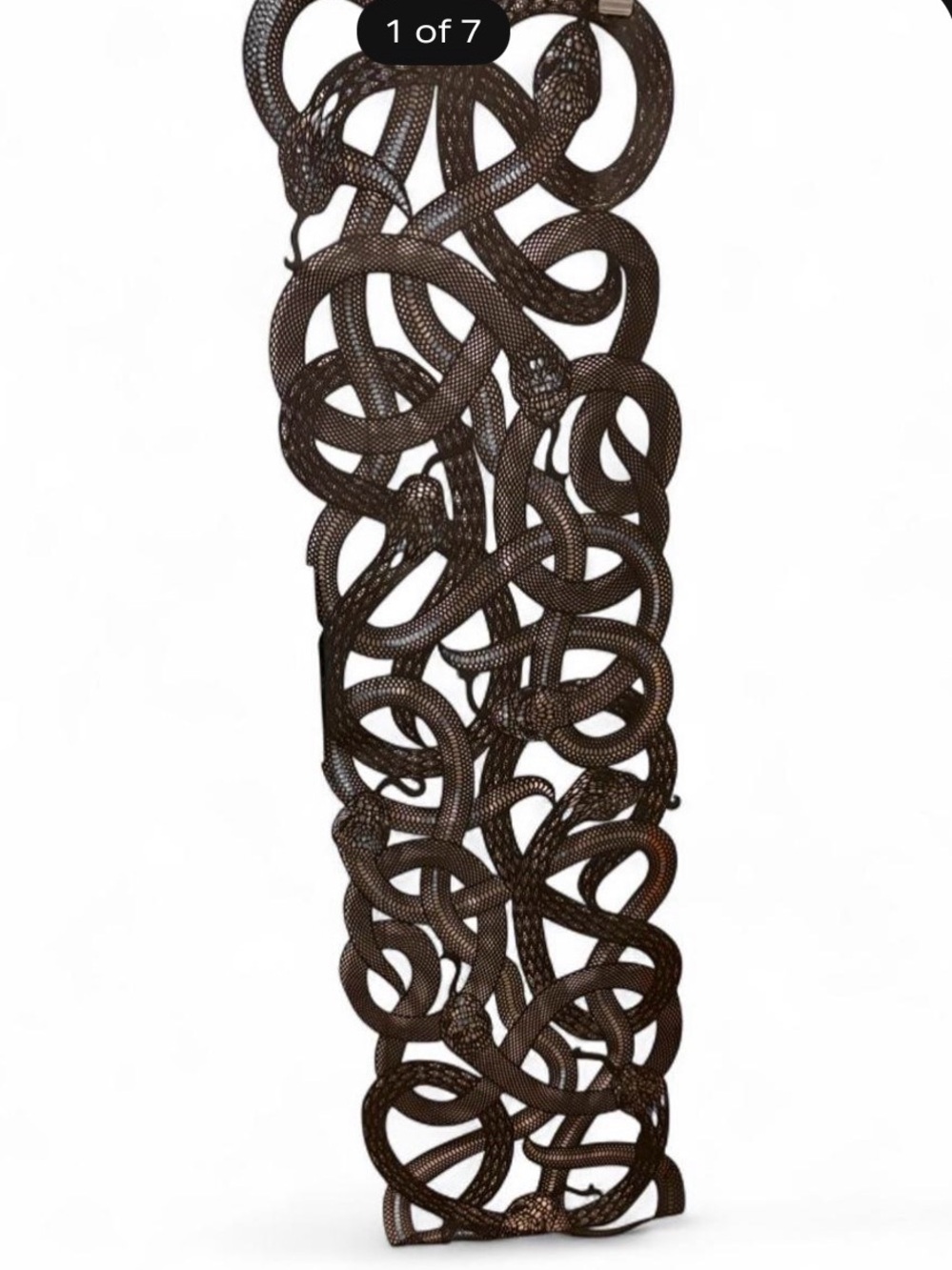Black Interlocking Cutout Snake Table Runner